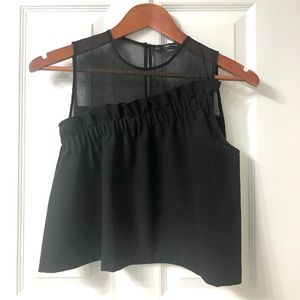 Zara Sheer Chiffon Ruffled Top